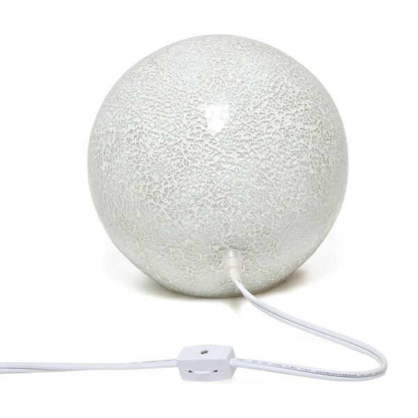 White Stone Ball Table Lamp